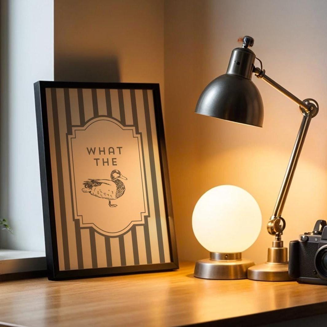 What the duck - Duck Wall Art - Funny Home Decor -