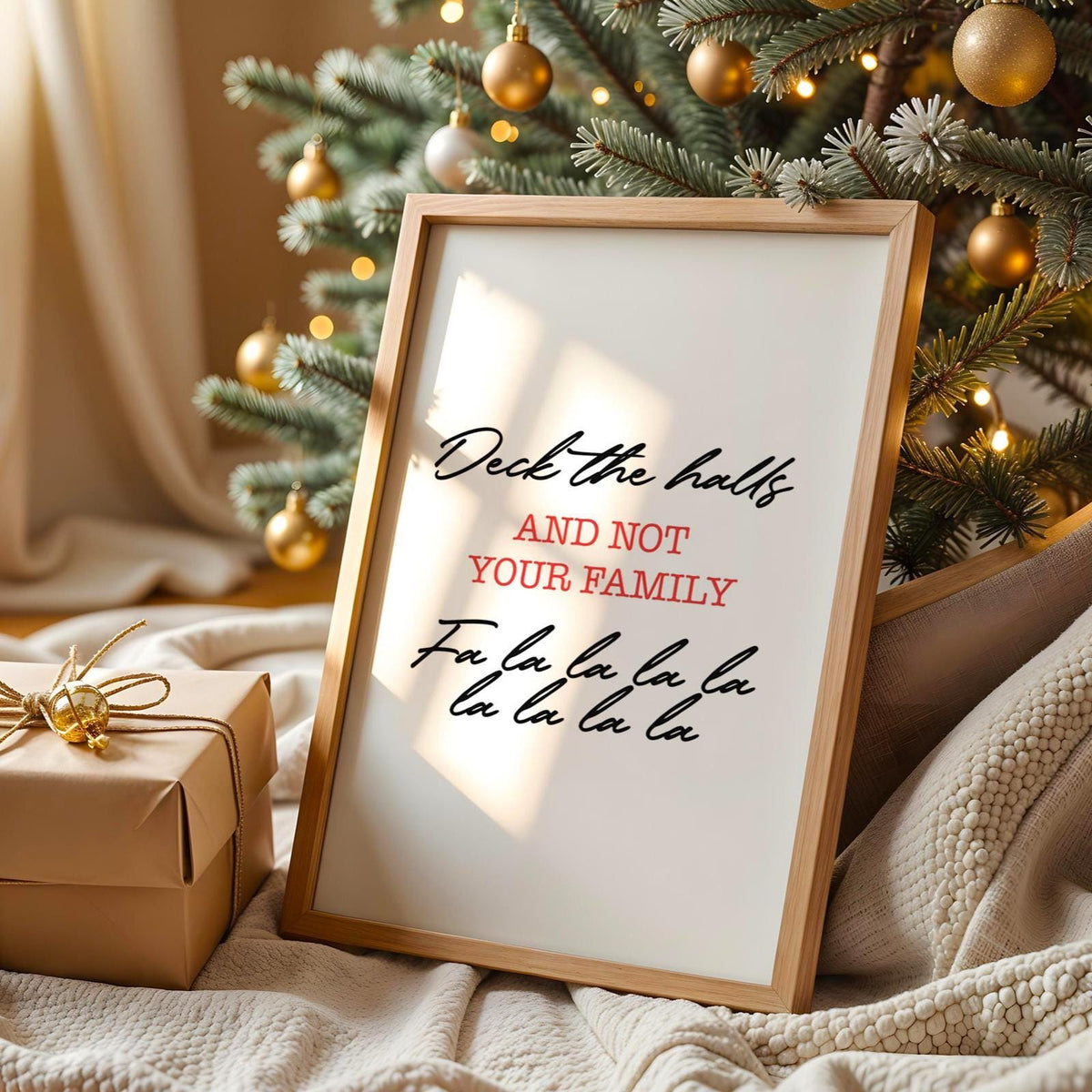 Deck the Halls Wall Art Print - Funny Xmas Decor - Christmas Poster - Christmas Home Decor
