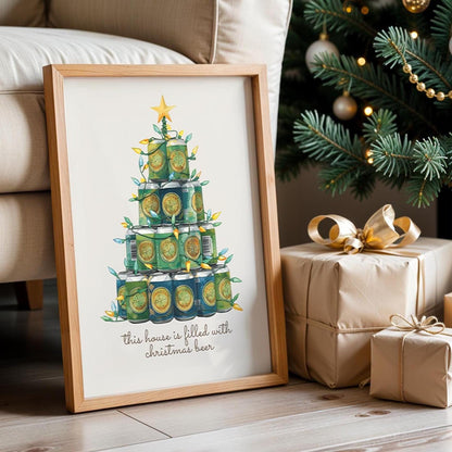 Xmas Beer Adult Wall Art Print - Funny Xmas Decor - Christmas Poster - Christmas Home Decor - christmas beer
