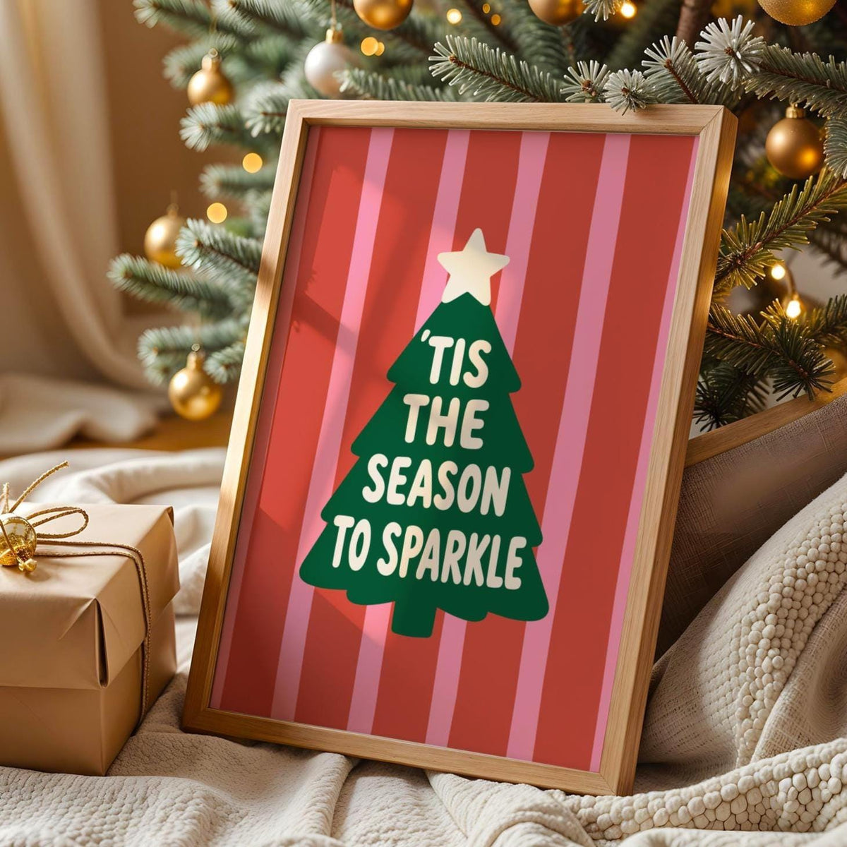 Season to sparkle Wall Art Print - Dopamine Christmas- Festive Prints - Funny Xmas Decor - Christmas Poster
