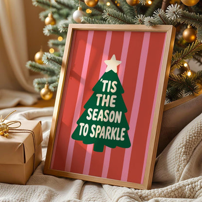 Season to sparkle Wall Art Print - Dopamine Christmas- Festive Prints - Funny Xmas Decor - Christmas Poster