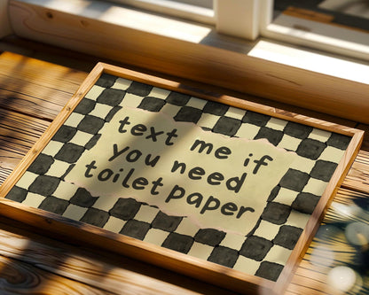 Funny Toilet Paper Print - Cute Wall Art - Bathroom Decor - Toilet Art