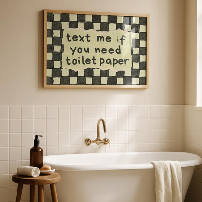 Funny Toilet Paper Print - Cute Wall Art - Bathroom Decor - Toilet Art