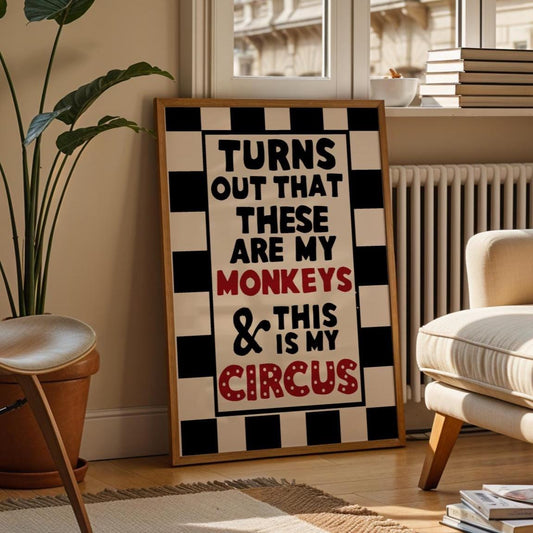Funny Wall Art Print - Family Prints - Checkered Poster - Alternative Home Decor - Unwelcome Sign - Hallway