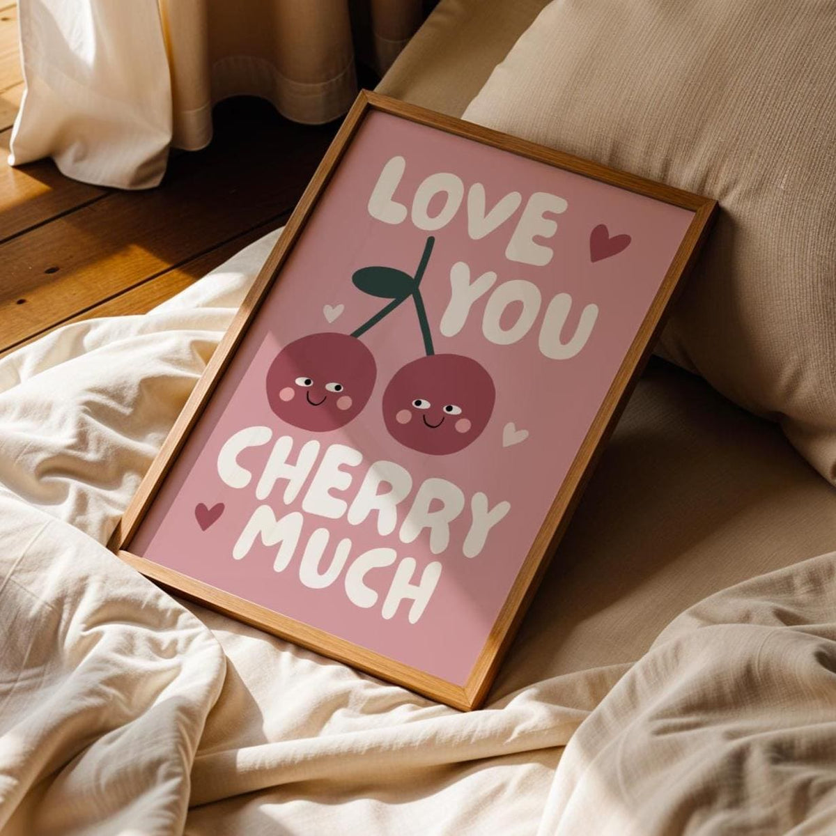 Love you - love quotes - Cherry Priints - Kitchen Typography art - bedroom art