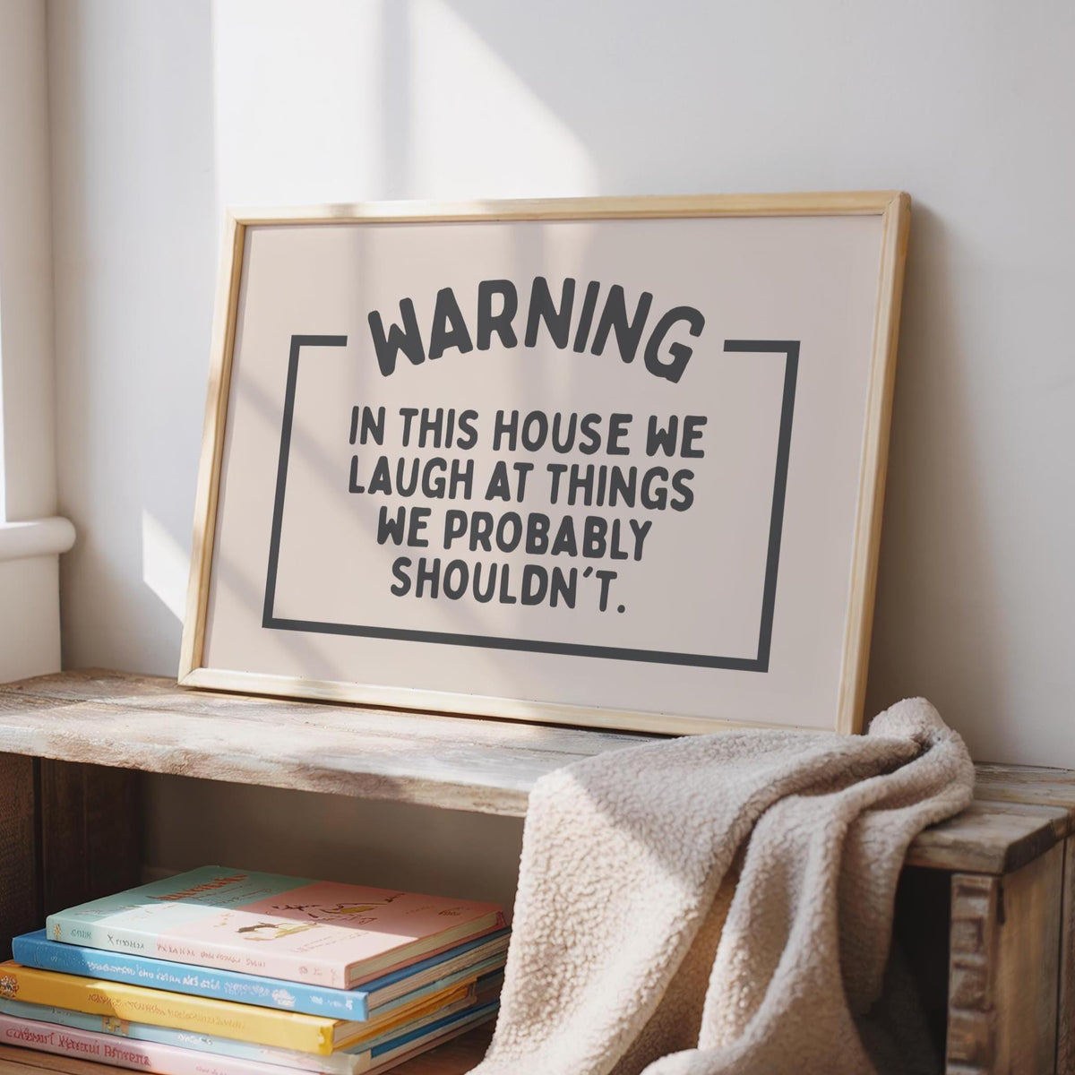 We laugh at things we shouldn't - Funny Family Home Decor - Typography Print - Alternative Art
