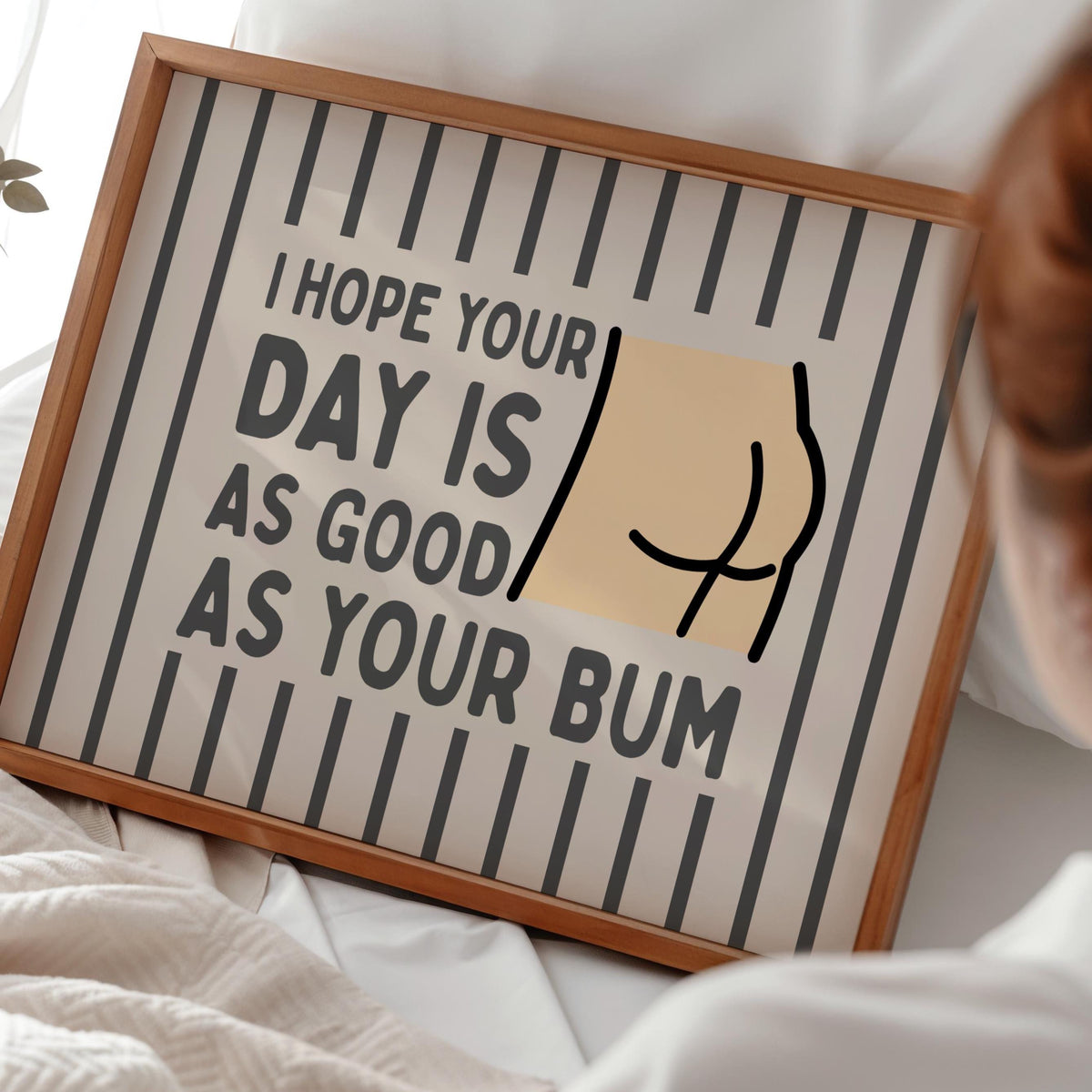 Good bum | Funny Bathroom Bum Print | Humorous Restroom Wall Art | Toilet Decor