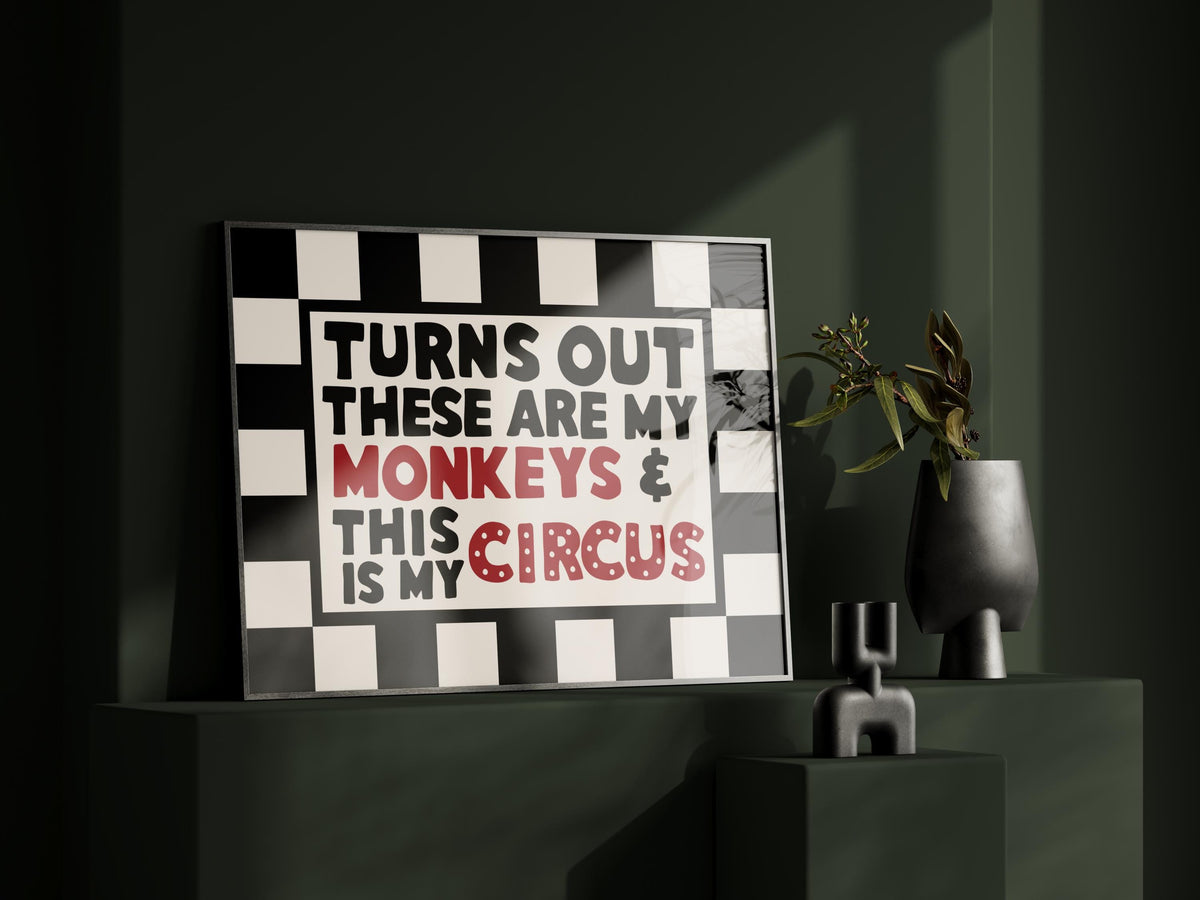 Funny Wall Art Print - Family Prints - Checkered Poster - Alternative Home Decor - Unwelcome Sign - Landscape