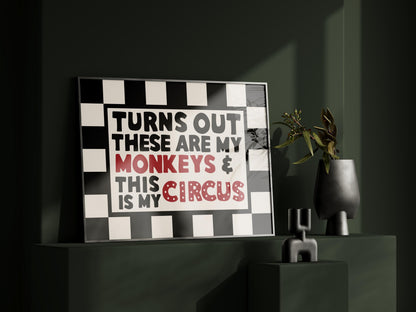 Funny Wall Art Print - Family Prints - Checkered Poster - Alternative Home Decor - Unwelcome Sign - Landscape