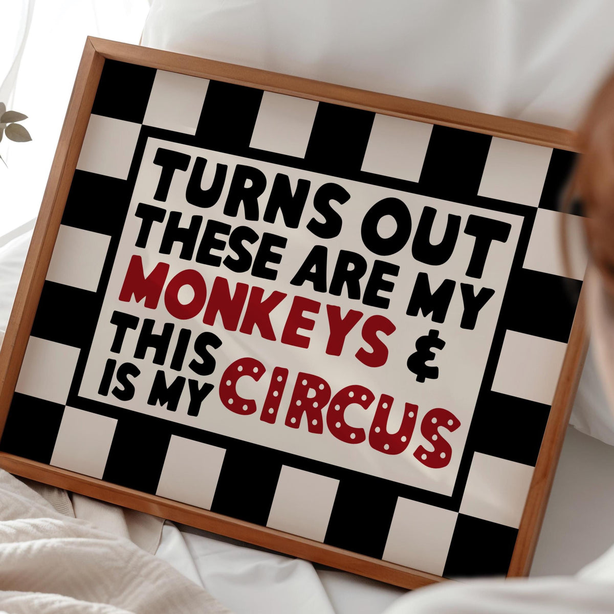 Funny Wall Art Print - Family Prints - Checkered Poster - Alternative Home Decor - Unwelcome Sign - Landscape