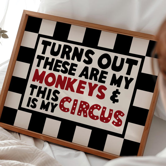 Funny Wall Art Print - Family Prints - Checkered Poster - Alternative Home Decor - Unwelcome Sign - Landscape