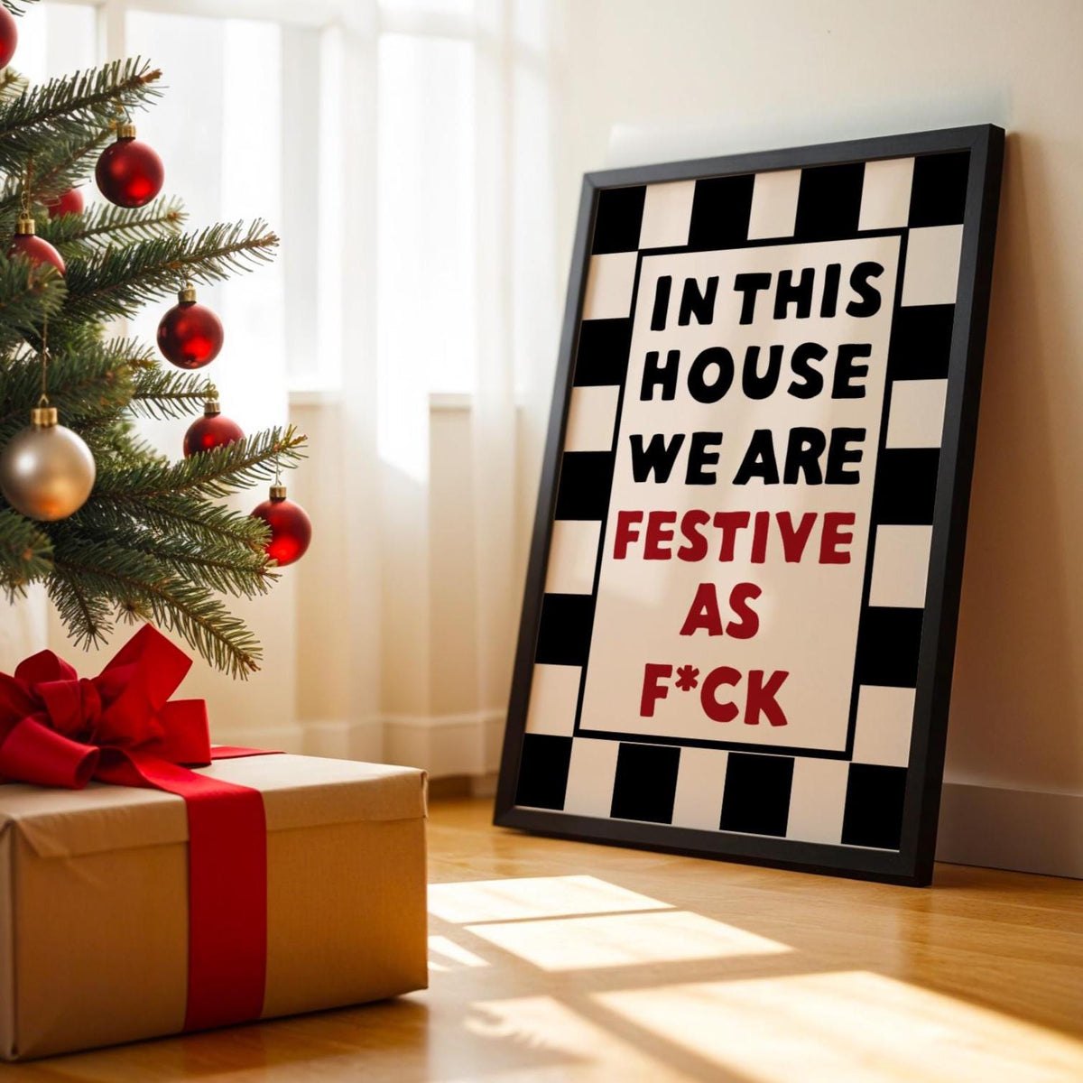 Festive as Fuck Wall Art Print - Funny Xmas Decor - Christmas Poster - Christmas Home Decor - FAF print