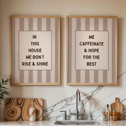 Funny Coffee prints - Kitchen Poster - Set of 2 kitchen prints