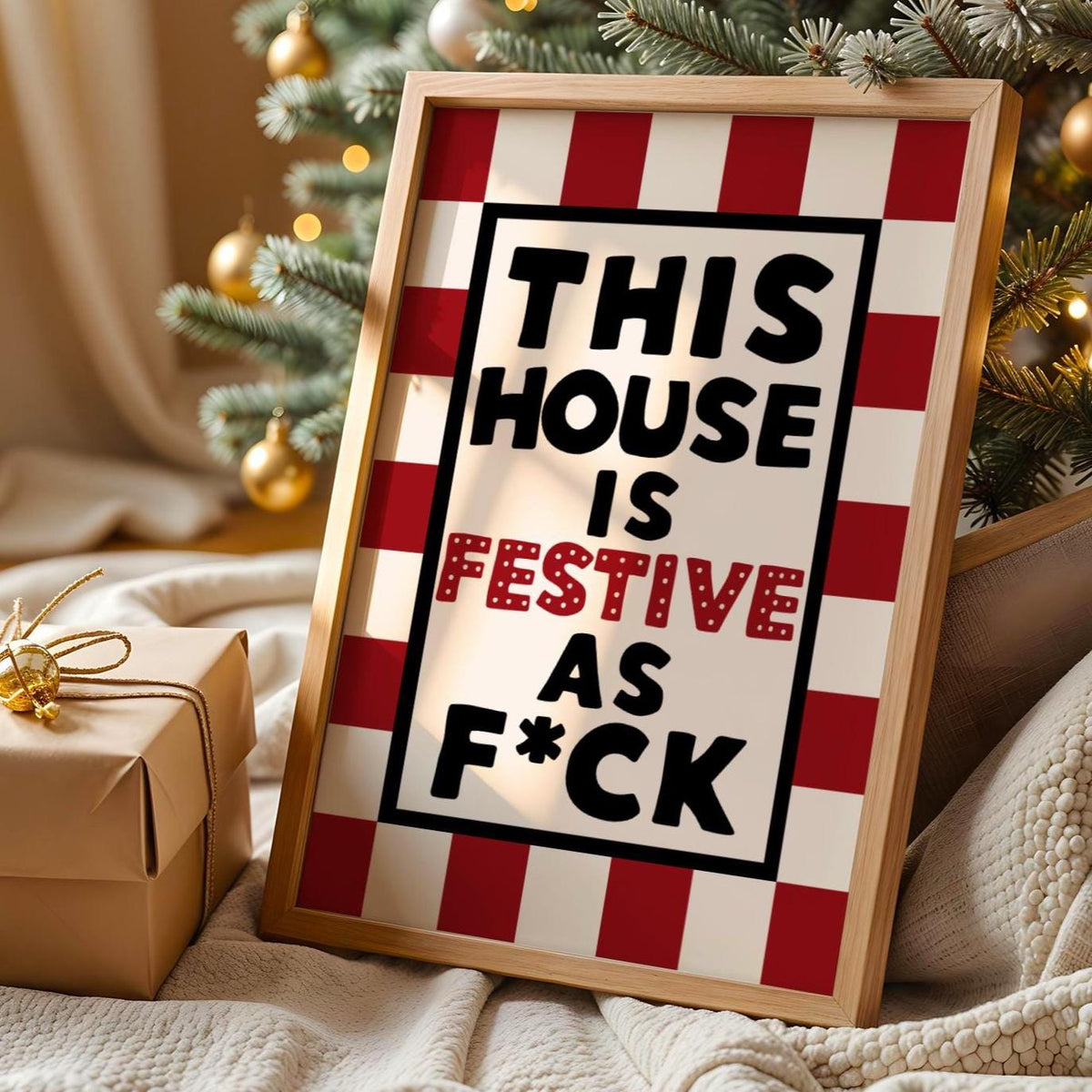Festive as Fuck Wall Art Print - Funny Xmas Decor - Christmas Poster - Christmas Home Decor - FAF print