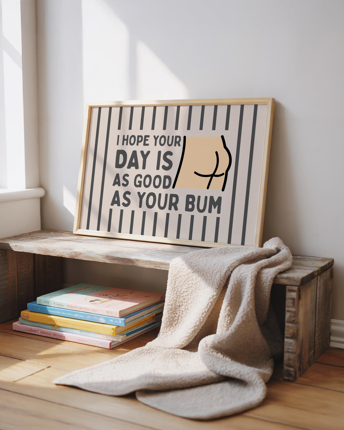 Good bum | Funny Bathroom Bum Print | Humorous Restroom Wall Art | Toilet Decor