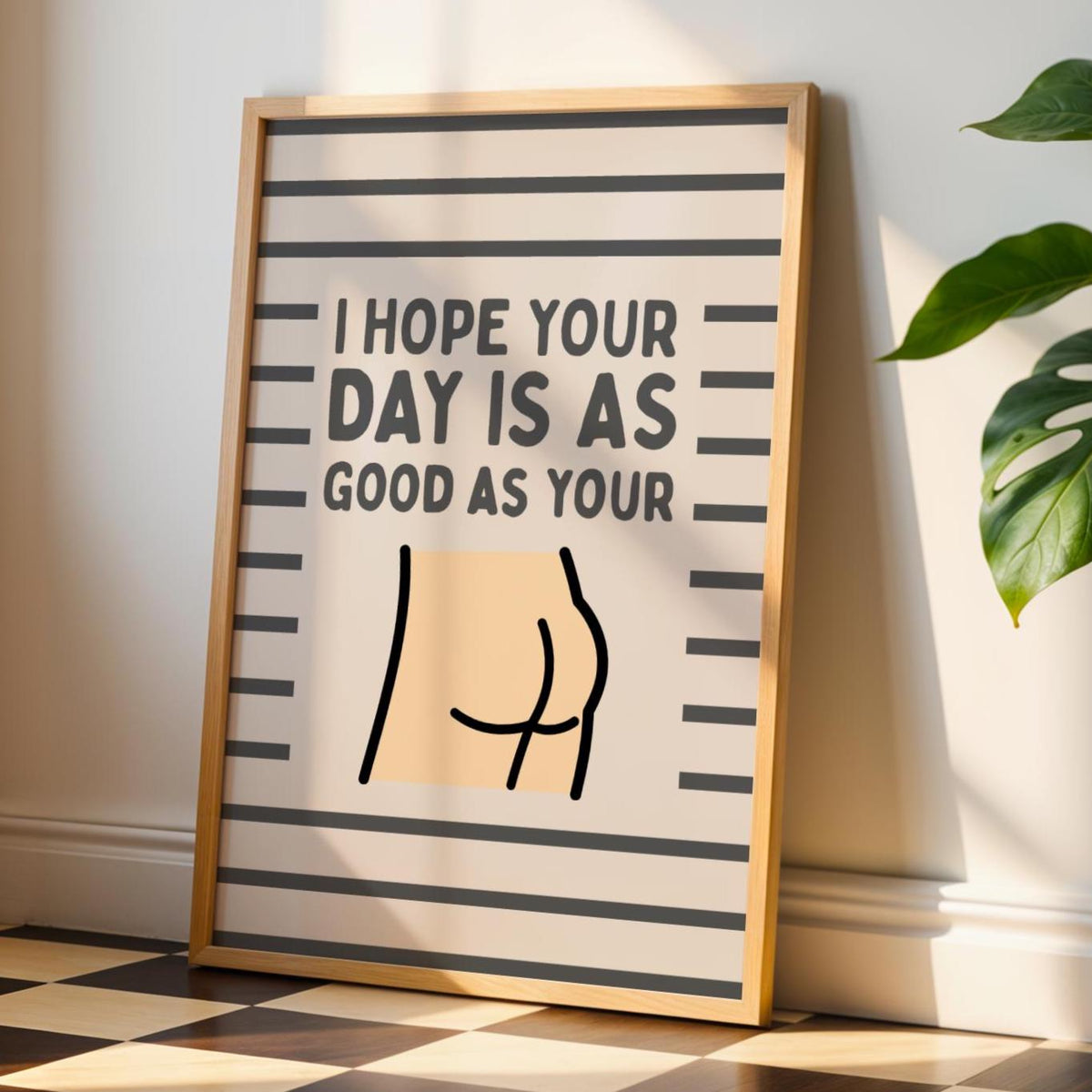 Good bum | Funny Bathroom Bum Print | Humorous Restroom Wall Art | Toilet Decor
