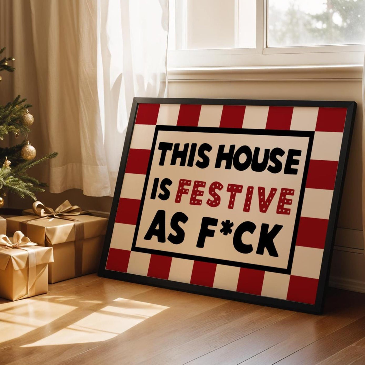 Festive as Fuck Wall Art Print - Funny Xmas Decor - Christmas Poster - Christmas Home Decor - FAF print