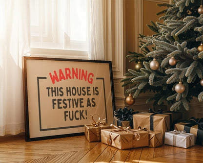 Festive as Fuck Wall Art Print - Funny Xmas Decor - Christmas Poster - Christmas Home Decor - FAF print