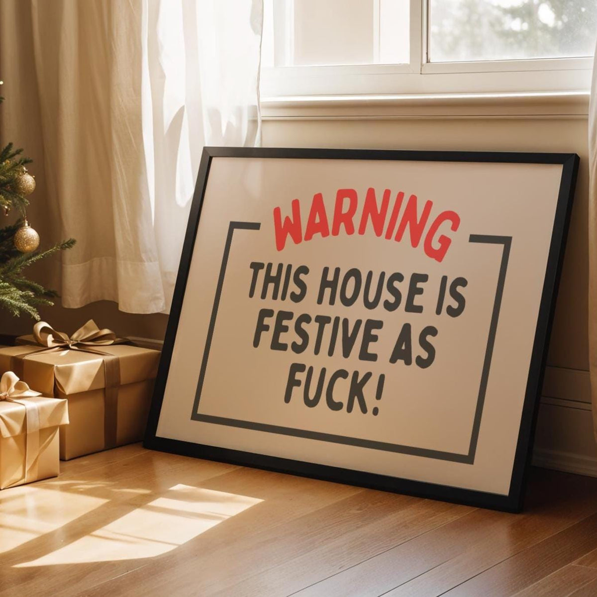 Festive as Fuck Wall Art Print - Funny Xmas Decor - Christmas Poster - Christmas Home Decor - FAF print