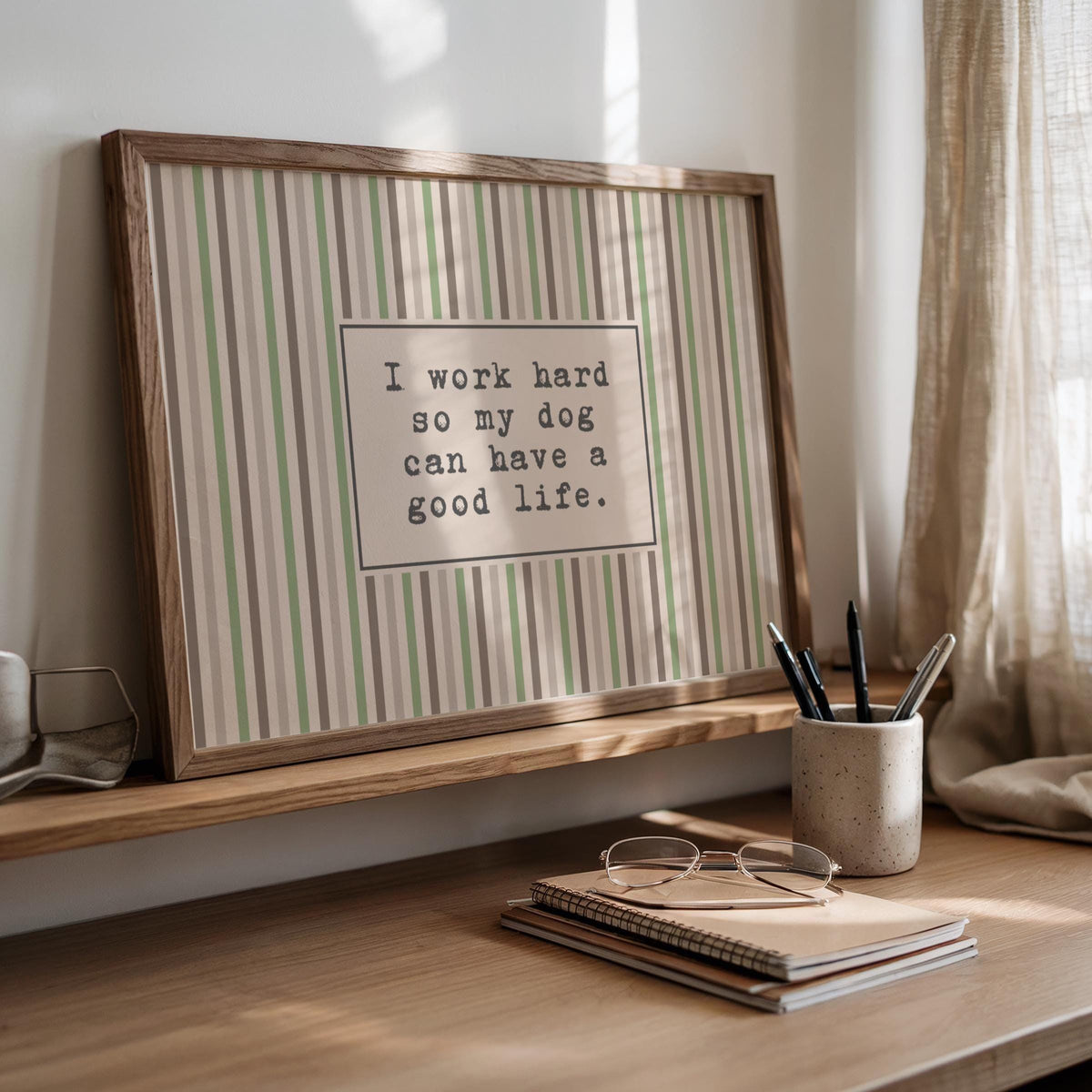 I work hard - Funny Dog Quote Print - Dog Art - Pets Wall Poster - Quirky Animal Wall Decor