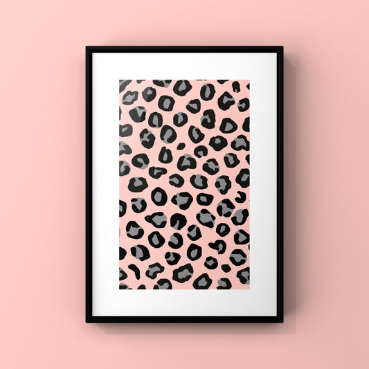 Pink peach leopard print