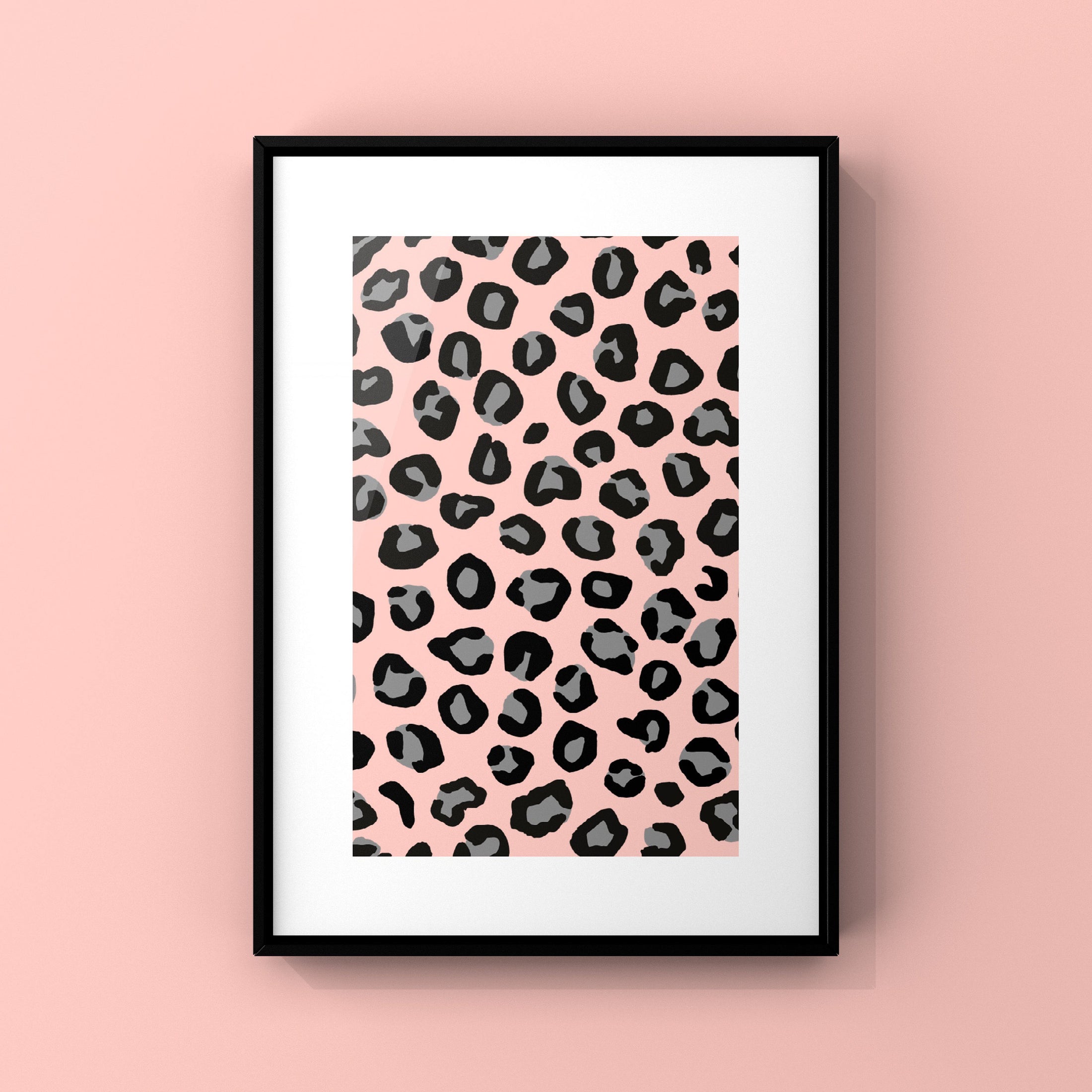 Pink peach leopard print