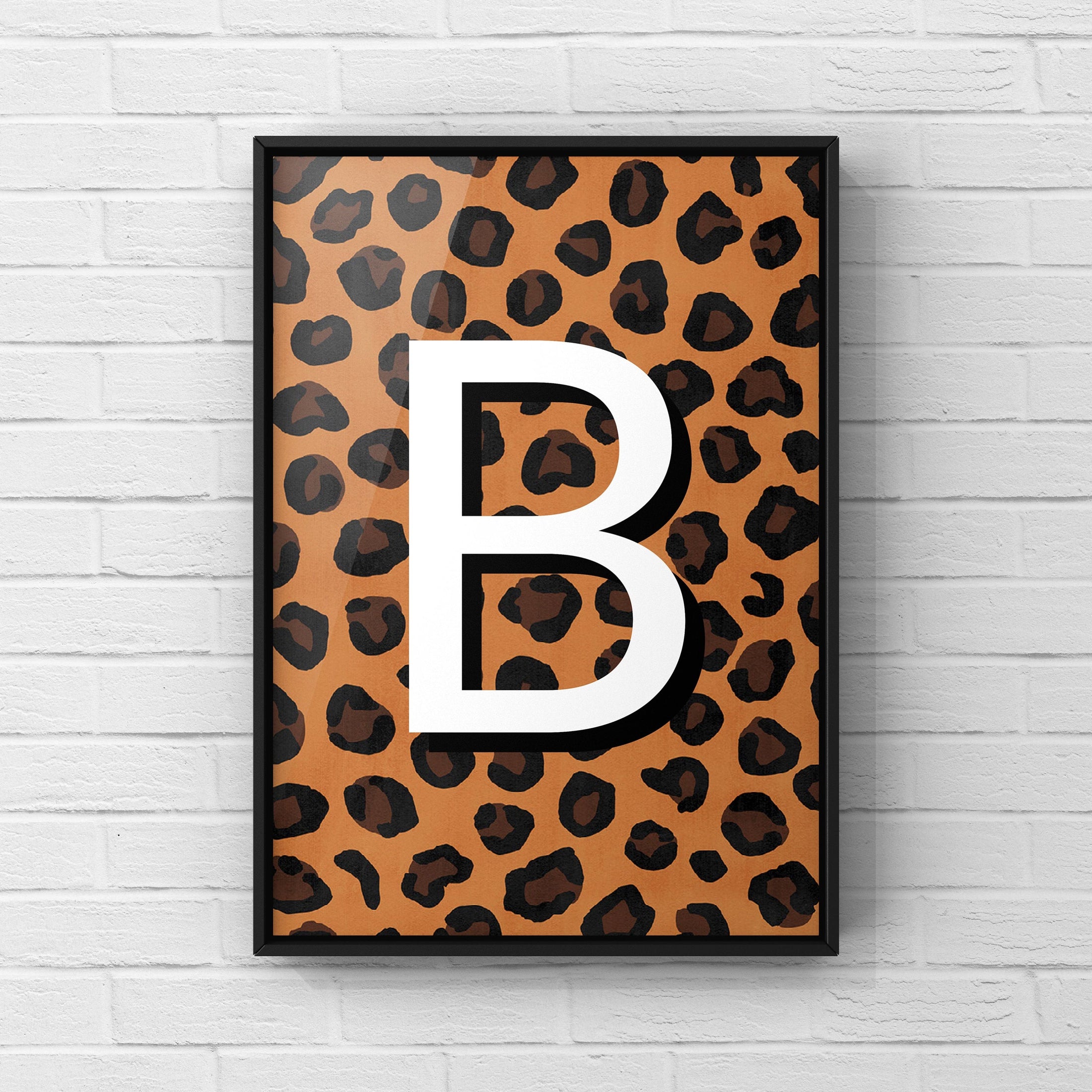 Leopard print monogram letter