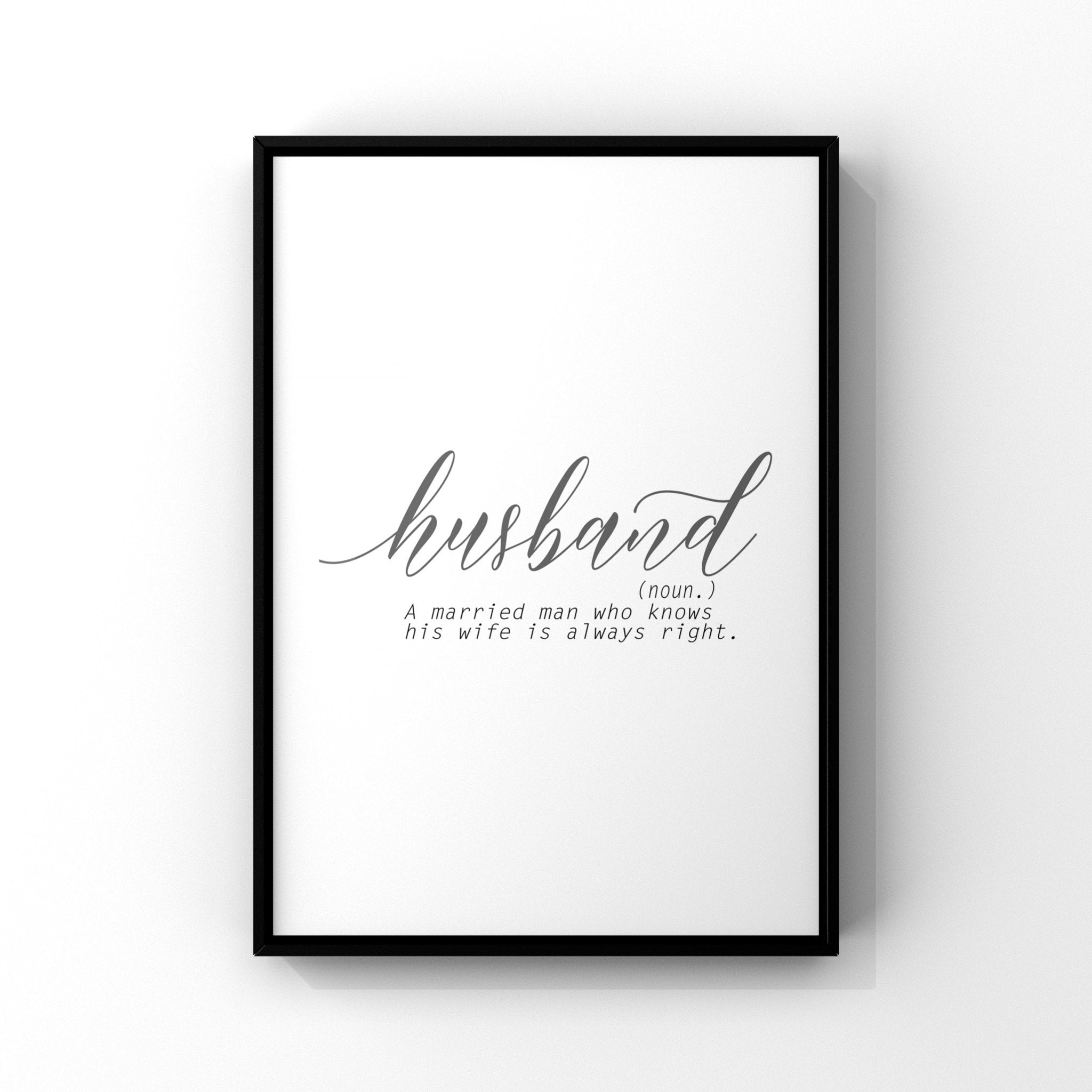 Set of 2 Husband and Wife Definition prints