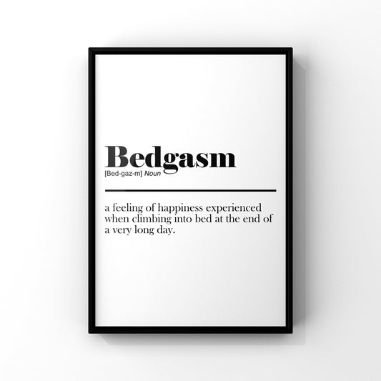 Bedgasm definition