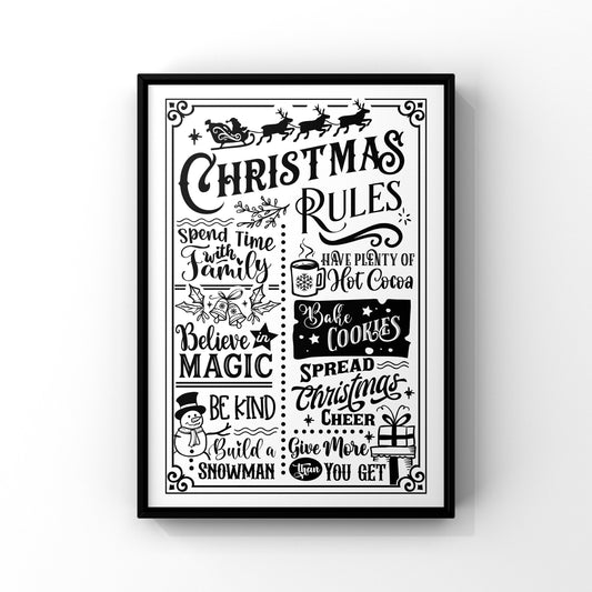 Christmas rules (b&w)