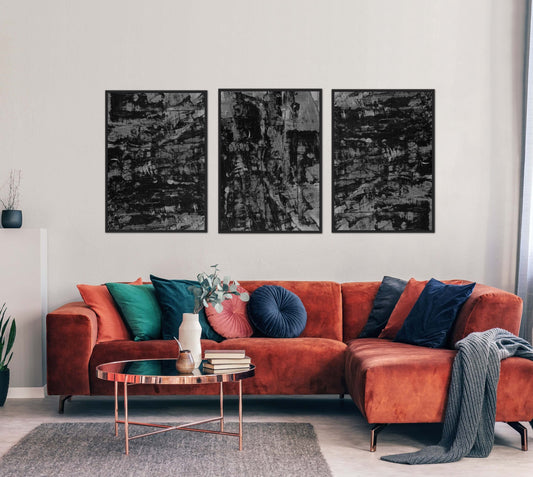 Set of 3 black acrylic prints