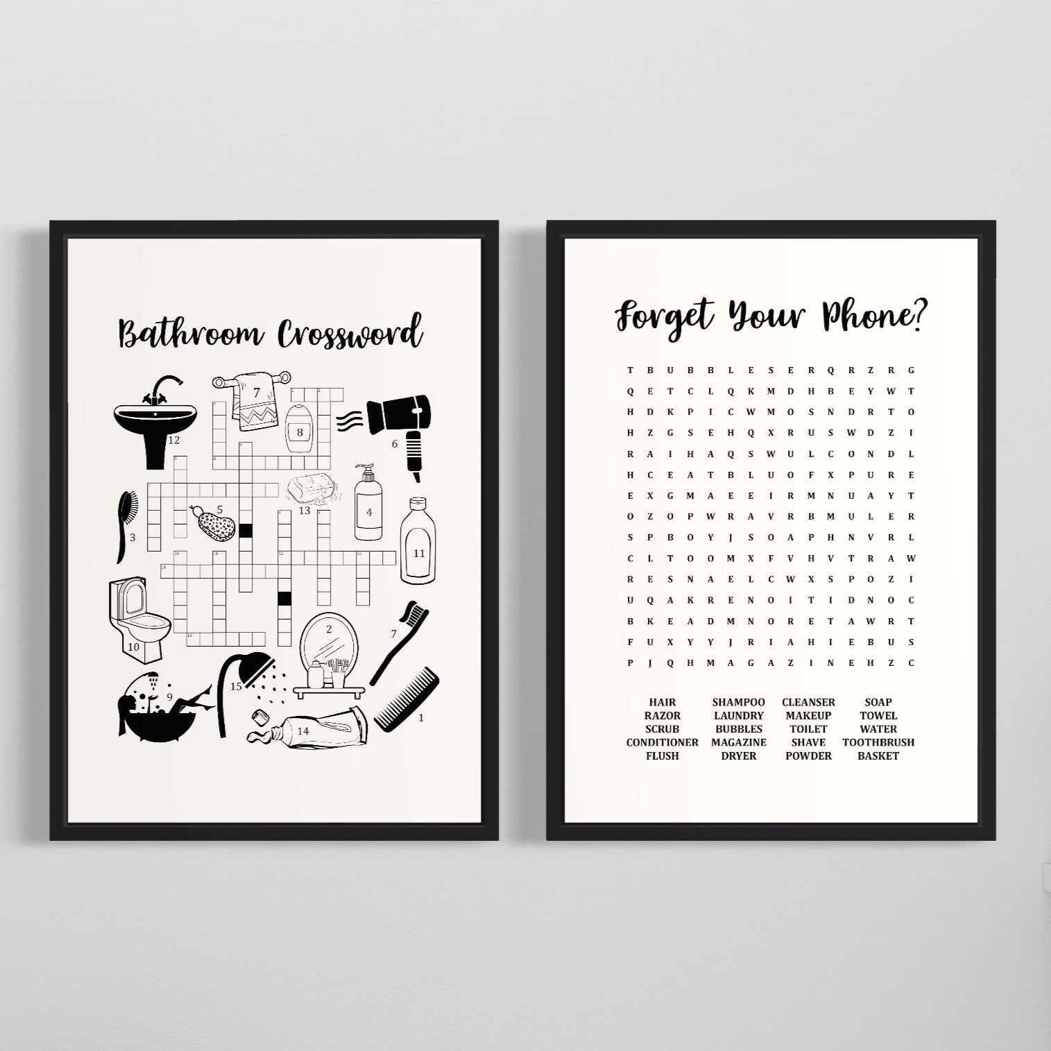 Set of 2 bathroom prints