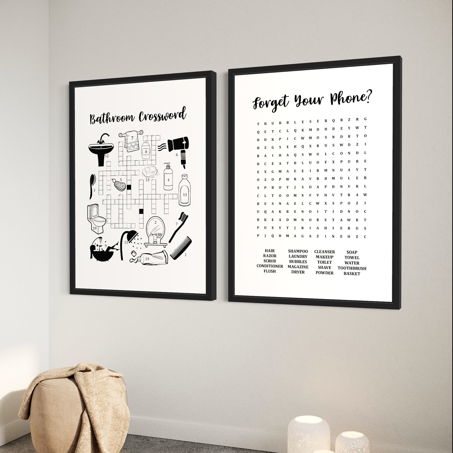 Set of 2 bathroom prints