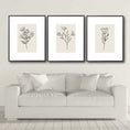 Load image into Gallery viewer, Set of 3 flower line art drawings
