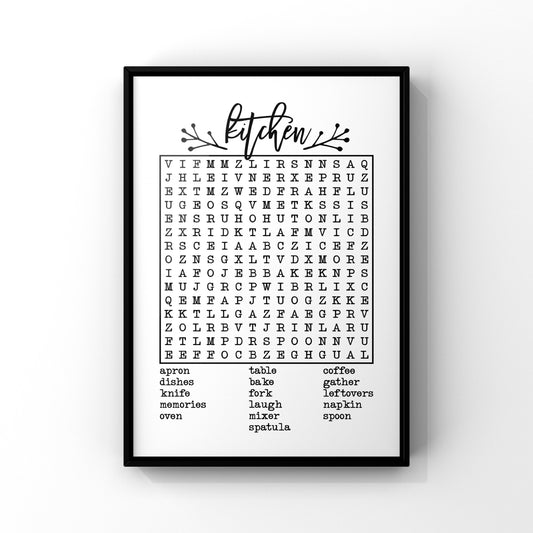 Kitchen word search