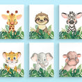 Load image into Gallery viewer, Set of 6 Safari baby animals
