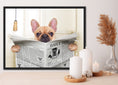 Load image into Gallery viewer, Fawn French Bulldog on the toilet
