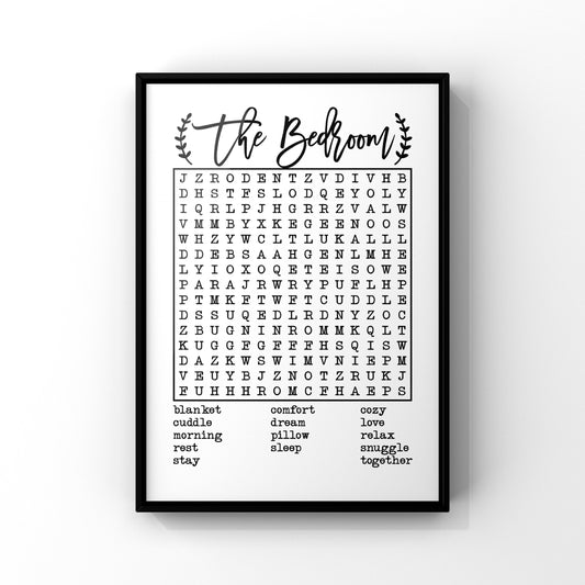 Bedroom wordsearch