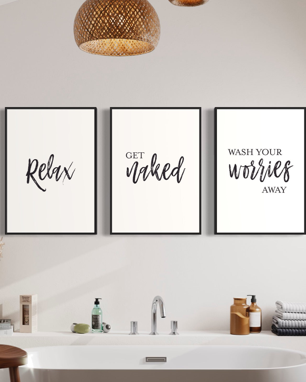 Set of 3 Bathroom Quotes